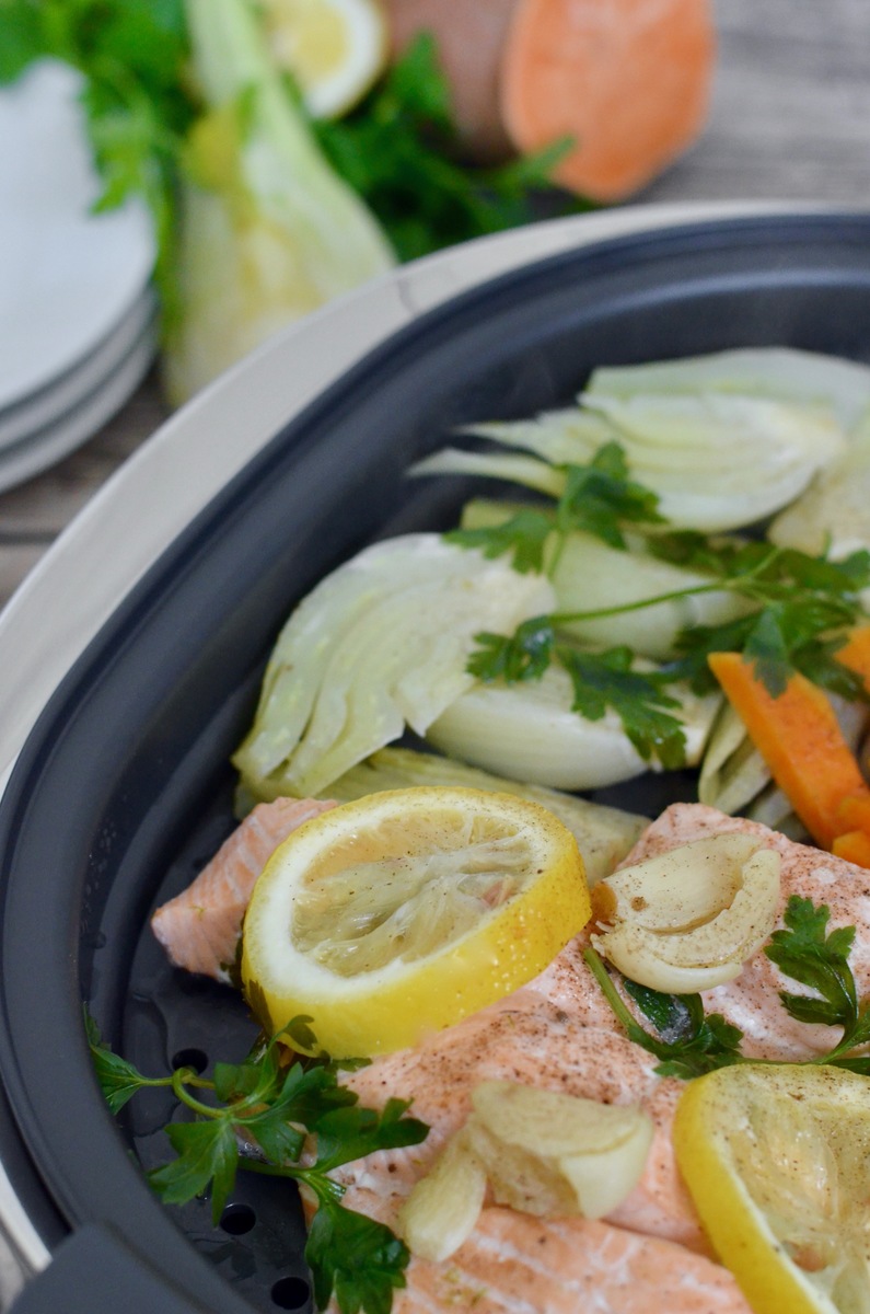 Prep&Cook Weekend Kitchen: #5 Gedämpfter Lachs mit Süßkartoffeln ... Prep&Cook Weekend Kitchen: #5 Gedämpfter Lachs mit Süßkartoffeln ...